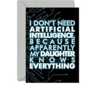 Daughter Birthday Card - AI Party - Happy Birthday Card for Daughter from Dad Mum, A5 knows Bday Greeting Cards