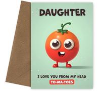 Daughter Birthday Card - I Love You Tomatoes - Funny Happy Birthday Daughter Card Unique Greeting Cards for Her