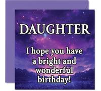 Daughter Birthday Card - Magical Night Sky - Happy Birthday Card for Daughter from Dad Mum, 145mm Bright and Wonderful Sentiment Bday Greeting Cards
