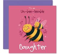 Daughter Birthday Card - Un-bee-lievable - Happy Birthday Card for Daughter from Dad Mum, 145mm Un-bee-lievable Bday Greeting Cards
