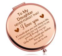 Daughter Birthday Gifts Daughter Gifts from Mum Compact Makeup Mirror Inspirational Gift for Daughters Pocket Makeup Mirror Presents for Daughters Christmas Graduation Wedding Gift for Women Girls