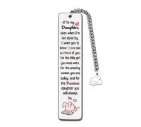Daughter Bookmarks Birthday Gift Christmas Encourage Bookmark Teens Graduation Distance Farewell Back to School Present Appreciate Reminder Go to University I Love Proud of You Keepsakes from Dad Mum