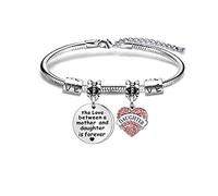 Daughter Bracelet from Mum - Crystal Heart Pendant - The Love Between A Mother and Daughter Is Forever