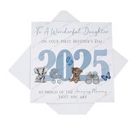 Daughter First Mother's Day As A Mummy Card, 1st Mothers Day Card for Daughter From Mother, Blue 2025