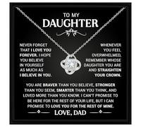 Daughter Gift from Dad - Sentimental Necklace with Empowering Message Card - Jewellery Gift for Birthday Christmas Graduation Keepsake