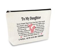 Daughter Gift from Mom Dad Daughter Birthday Gifts Makeup Cosmetic Bag Inspirational Gift for Daughter Christmas Graduation Wedding Gifts for Daughter Adult Daughter Gifts Travel Toiletry Bag