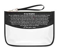 Daughter Gift from Mom Makeup Bag to My Daughter Gift Zipper Cosmetic Bag Birthday Graduation Wedding Gift for Daughter Adult Daughter Gift Clear Travel Toiletry Pouch Daughter Bridal Shower Gift