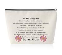 Daughter Gift from Mom to My Daughter 25X17cm Makeup Bag Christmas Birthday Graduation Gift for Daughter Bridal Shower Gift for Adult Daughter Wedding Gift Travel Toiletry Bag