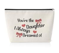 Daughter Gift from Mum to My Daughter Cosmetic Bag Daughter Stepdaughter Christmas Birthday Wedding Gift for Daughter in Law Inspirational Gift for Daughter Graduation Gift Makeup Travel Pouch
