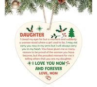 Daughter Gift from Mum Wooden Christmas Ornaments Daughter Birthday Gift from Mum to My Daughters Christmas Ornament Wedding Graduation Gifts for Daughters Xmas Tree Decorations Wine Bottle Decor