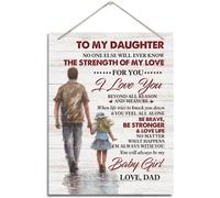 Daughter Gift, Inspirational Wall Decor Hanging Wood Signs Birthday Gift For Daughter Dad To Daughter Gift To My Daughter Wall Sign Gift You Will Always Be My Baby Girl Decor 8x10 Inch