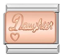 Daughter Gift Mother Mum Rose Gold Silver 9mm Italian Charm Compatible With 9mm Bracelet