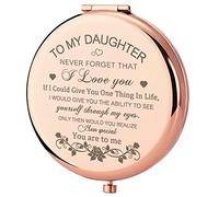 Daughter Gifts Compact Mirror for Daughter from Mom, Rose Gold Daughters Compact Mirror, Birthday Gifts for Daughter from Mother for Daughter Birthday, Graduation Wedding Anniversary Christmas