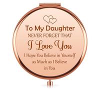 Daughter Gifts Daughter Birthday Compact Mirror Inspirational Gifts for Daughters Girls Teens Adult Daughters Graduation Presents from Mum Dad Christmas Wedding Day Presents Pocket Makeup Mirrors