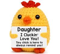 Daughter Gifts for Birthday Graduation Daughter Gifts from Mom Dad, Birthday Card for Daughter, I Love You Daughter Present, Graduation Christmas Mothers Day Funny Handmade Crochet Animals Chicken
