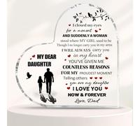 Daughter Gifts from Dad, 3.9x3.9 Inch Daughter Acrylic Plaque Birthday Valentines Christmas Gifts for Daughter