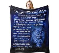 Daughter Gifts from Dad Blanket 150x130CM, to My Daughter Birthday Gifts, Best Gifts for Grown Daughter, Bonus Daughter, Stepdaughter, Daughter-in-law, Birthday Gift from Dad, Daughter Gift Throw