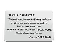 Daughter Gifts from Mom and Dad Engraved Wallet Insert Card with Inspirational Quotes Graduation Gifts for Daughter Christmas Birthday Gifts Inspirational Gifts for Women Girls