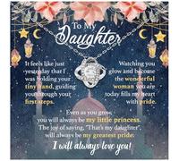 Daughter Gifts from Mom And Dad - First Mother Necklace, Birthday Card, Knot Jewelry, Father to My Daughter, Father in Law, Stepdad, Stepmom, Happy Valentine’s Day, Daddy of the Bride, Unique and
