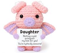 Daughter Gifts from Mom Dad, Crochet Dragon Birthday Gifts for Daughter Teens Kids, Small Funny I Love You Cute Stuff Things for Daughters in Law Bonus Step, Emotional Positive Present Dragon