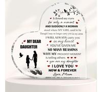 Daughter Gifts from Mum, 3.9x3.9 Inch Daughter Acrylic Plaque Birthday Valentines Christmas Gifts for Daughter