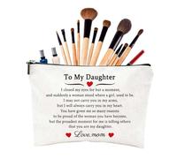 Daughter Gifts from Mum, Daughter Birthday Gifts Cosmetic Bags, Gift Ideas for Women 17 x 25 cm Travel Makeup Bag, Womens Birthday Gift Make Up Bags for Womens Suitable Daughters Make Up Pouch