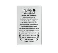 Daughter Gifts from Mum Engraved Wallet Card for Daughter Birthday Christmas Graduation Gifts Mothers Day Wedding Day Gifts To My Daughter Wallet Card from Mum