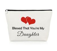 Daughter Gifts from Mum Makeup Bag Inspirational Gifts for Daughter Wedding Gifts Daughter Birthday Gifts Cosmetic Bag to My Daughter Gift from Dad Christmas Graduation Gifts Travel Makeup Pouches