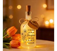 Daughter Gifts from Parent, Portable Glass Bottle Night Light with Warm White Lights, Sturdy and Elegant Glass Bottle for Home Decor, Special Daughter Presents for Christmas, Graduation, Wedding