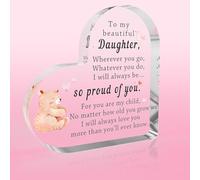Daughter Gifts Heart Shaped Acrylic Plaque,Gifts Presents for Daughters Adult from Mum Dad to Daughter Birthday Graduation Christmas,Bonus Daughters Gift