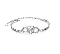 Daughter Gifts Infinity Love Heart Bracelet With Inspirational Message for Daughter from Mother Father, 925 Sterling Silver Bangle Bracelets Daughter Jewelry for Women Girls Birthday Gifts