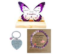 Daughter Gifts - Thoughtful Daughter Birthday Gifts, Gifts for Daughter, Gifts for Daughters Adult, Meaningful Gift for Daughter with Butterfly Decor (Purple, Daughter)