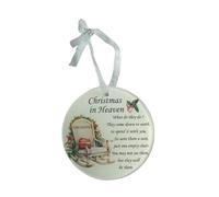 DAUGHTER Glass Memorial Christmas In Heaven Hanging Ornament Plaque