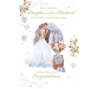 DAUGHTER & HUSBAND Wedding Card from the From the heart Wedding Collection Elegant gold overlay finish