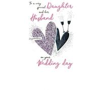 Daughter & Husband Wedding Greeting Card Hand-Finished Champagne Range Cards JGS620