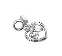Daughter I Love You to the Moon and Back Interlocking Heart Charm fits Pandora Charms Bracelets Birthday Christmas Jewellery Gift for Mum Women Mother