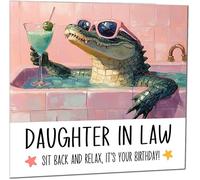 Daughter in Law Birthday Card Chill & Relax Cool Crocodile Bath Birthday Cards for Daughter in Law
