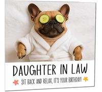 Daughter in Law Birthday Card Funny French Bulldog Birthday Cards for Daughter in Law