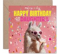 Daughter in Law Birthday Card - Llam-azing Cake - Happy Birthday Card for Daughter in Law from Father Dad Mother Mum, 145mm funny llama Bday Greeting Cards