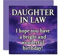 Daughter in Law Birthday Card - Magical Night Sky - Happy Birthday Card for Daughter in Law from Father Dad Mother Mum, 145mm Bright and Wonderful Sentiment Bday Greeting Cards