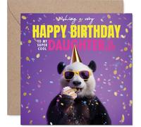 Daughter in Law Birthday Card - Pandastic Cake - Happy Birthday Card for Daughter in Law from Father Dad Mother Mum, 145mm funny panda Bday Greeting Cards