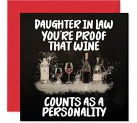 Daughter in Law Birthday Card - Personality of Wine - Happy Birthday Card for Daughter in Law from Father Dad Mother Mum, 145mm Personality of Wine Bday Greeting Cards