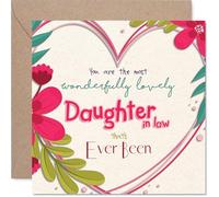 Daughter in Law Birthday Card - The Most Wonderfully Lovely - Happy Birthday Card for Daughter in Law from Father Dad Mother Mum, 145mm Colourful Floral Design Bday Greeting Cards