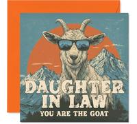 Daughter in Law Birthday Card - You Are The Goat - Happy Birthday Card for Daughter in Law from Father Dad Mother Mum, 145mm Funny Animal Bday Greeting Cards
