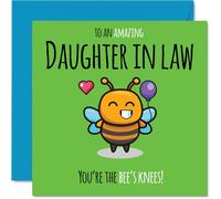Daughter in Law Birthday Card - Youre The Bees Knees! - Happy Birthday Card for Daughter in Law from Father Dad Mother Mum, 145mm cute bee Bday Greeting Cards