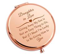 Daughter in Law Birthday Gifts Compact Makeup Mirror Daughter in Law Wedding Day Gift Mothers Day Present for Her from Mum Bridal Shower Present Folding Makeup Mirror for Engagement Christmas Birthday