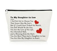 Daughter in Law Gifts for Wedding Day Makeup Bag Daughter in Law Birthday Gifts Thank You Gifts for Daughter in Law Cosmetic Bag Anniversary Valentines Day Gifts Travel Pouch from Mother in Law