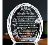 Daughter in Law Gifts from Mother in Law - Crystal to My Daughter in Law Keepsake for Daughter in Law Mother's Day, Birthday, Christmas Wedding Gift