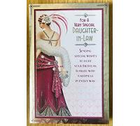 Daughter in Law Special Glamour Edition Diamante & Glitter Birthday Card - 3D decoupage Style Card