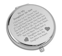 Daughter in Law Wedding Gifts Travel Compact Pocket Makeup Mirror Wedding Gifts for Bride from Mother of the Groom Bonus Daughter Gift from Mother in Law Bride to Be Gift Folding Mini Pocket Mirror